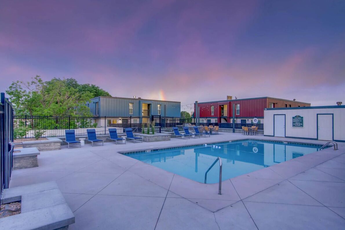 Pool with deck seating