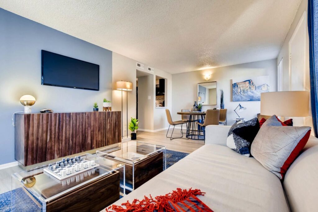 Living room looking into dining room